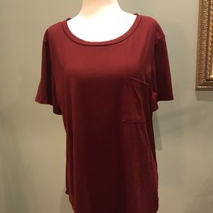 Burgundy T-Shirt with Pocket